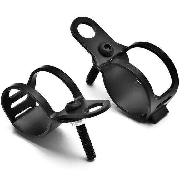Krator Black Turn Signal Mount Brackets Fork Ears 30-37mm Compatible with Harley Davidson FXB Dyna Sturgis 80