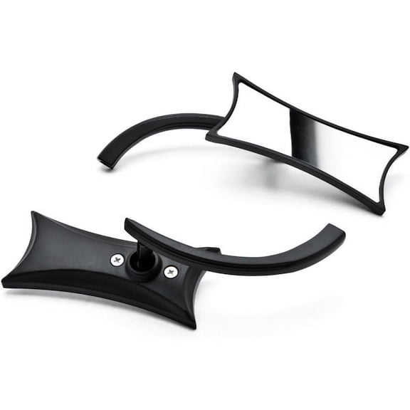 Krator Black Twisted Motorcycle Mirrors Bolt Adapters Compatible with Harley Davidson Dyna Glide Low Rider
