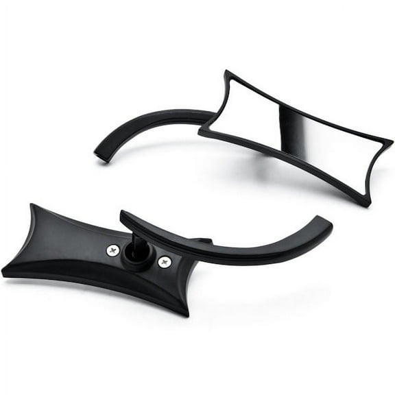 Krator Black Twisted Motorcycle Mirrors Bolt Adapters Compatible with Harley Davidson Dyna Super Glide Sport