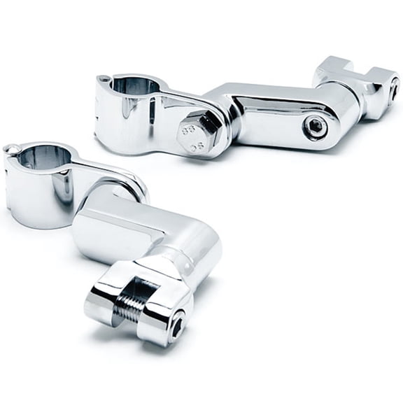 Krator Chrome 1" Engine Guard Bowleg Foot Peg Clamps Compatible with Kawasaki Ninja 650R 650 R
