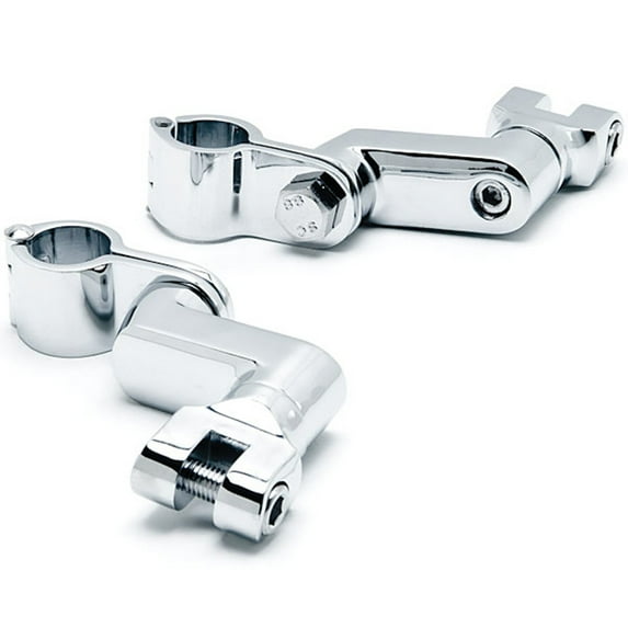 Krator Chrome 1" Engine Guard Bowleg Foot Peg Clamps Compatible with Suzuki Savage LS 650