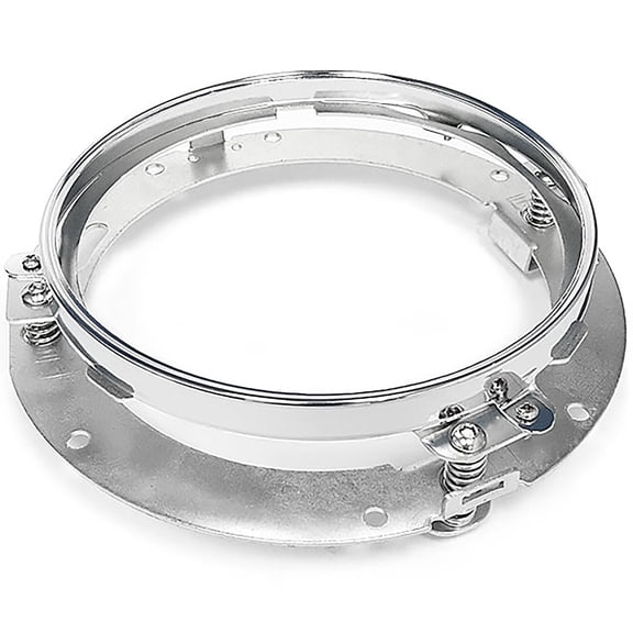 Krator Chrome 7" LED Headlight Mounting Ring Trim Bracket Compatible with Harley Davidson Switchback FLD 2012-2016