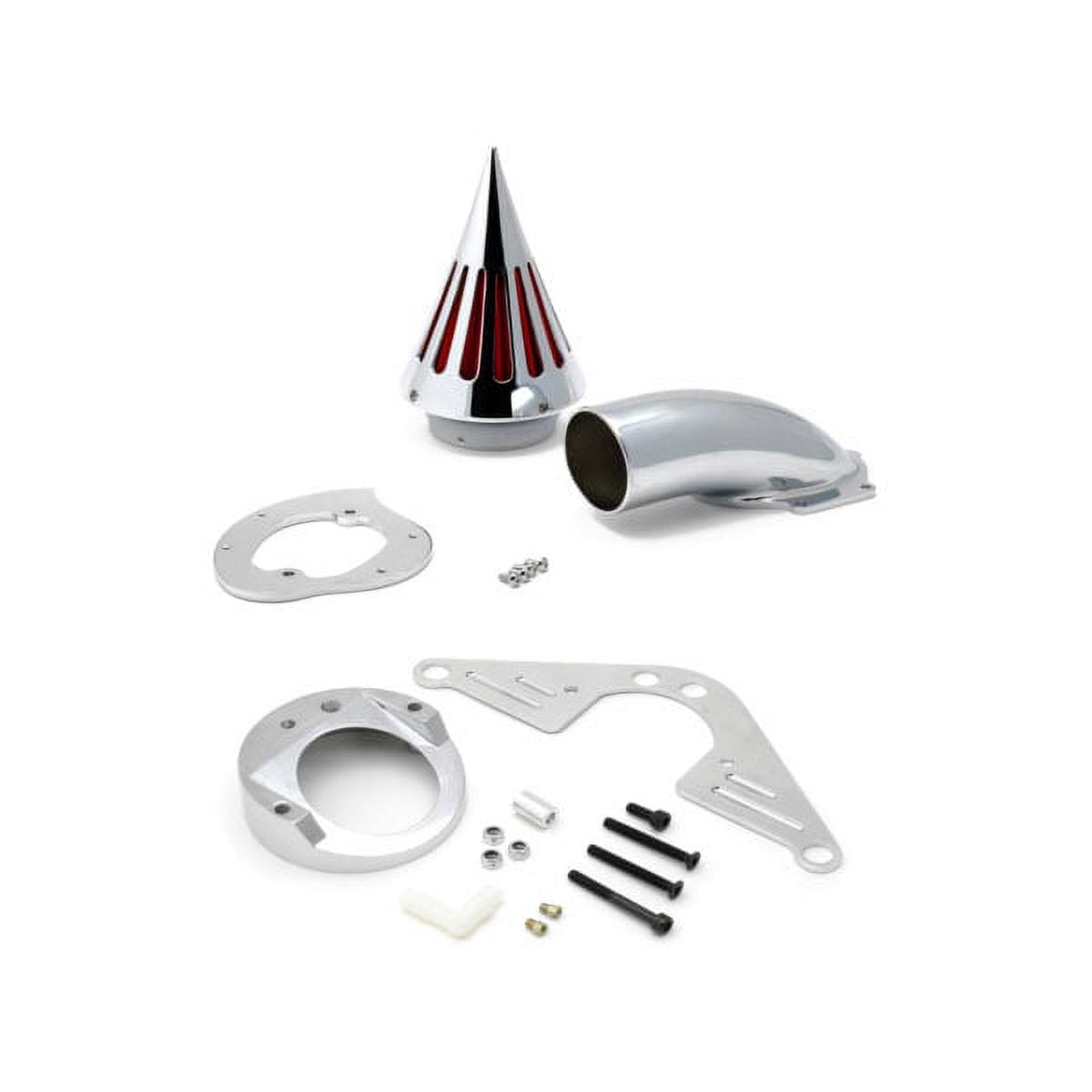 Krator Chrome Billet Aluminum Cone Spike Air Cleaner Kit Intake Filter