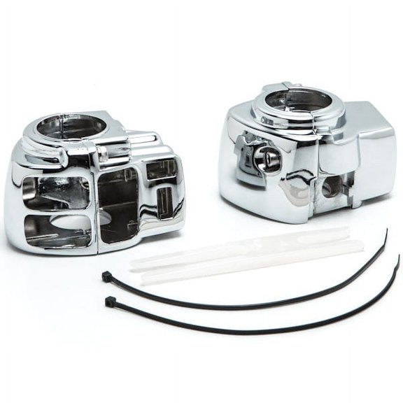 Krator Chrome Handlebar Switch Housings Control Cover Kit Compatible with 2010-2012 Harley HD FLHTK Ultra Classic Limited
