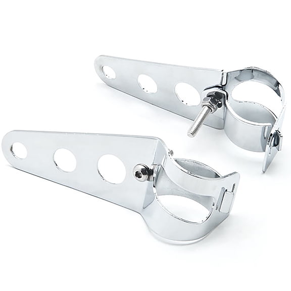 Krator Chrome Headlight Mounting Bracket Fork Ear 31-37mm Compatible with Kawasaki VN Vulcan Classic Drifter 800