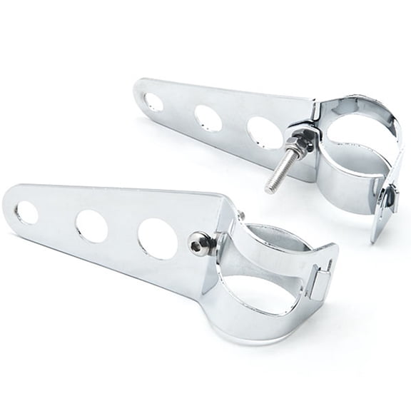 Krator Chrome Headlight Mounting Bracket Fork Ears 31-37mm Compatible with Harley Davidson Sportster Nightster Roadster 1200