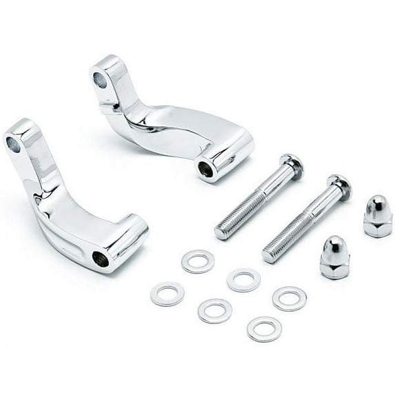 Krator Chrome Mirror Relocation Extension Adapter Kit Compatible with Harley Davidson Dyna Low Rider FXDL 2007-2009