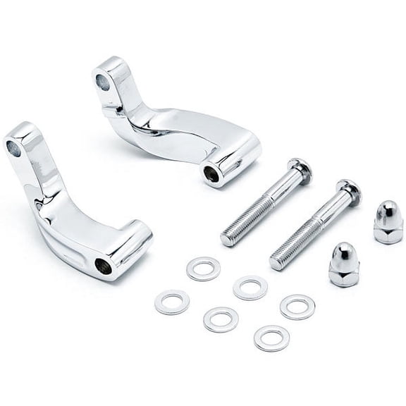 Krator Chrome Mirror Relocation Extension Adapter Kit Compatible with Harley Davidson Dyna Super Glide Custom 2007-2009