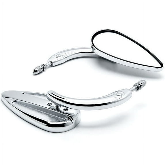 Krator Chrome Mirrors Universal Motorcycle Cruiser Compatible with Harley Davidson 125 175 250 350 750 1000