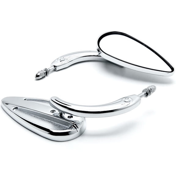 Krator Chrome Mirrors Universal Motorcycle Cruiser Compatible with Harley Davidson Dyna Super Glide Sport