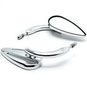Krator Chrome Mirrors Universal Motorcycle Cruiser Compatible with Harley Davidson FXB Dyna Sturgis 80