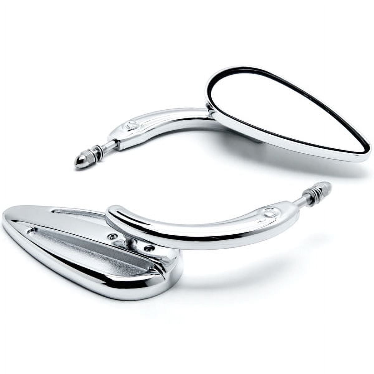 Krator Chrome Mirrors Universal Motorcycle Cruiser Touring Compatible with Harley Davidson
