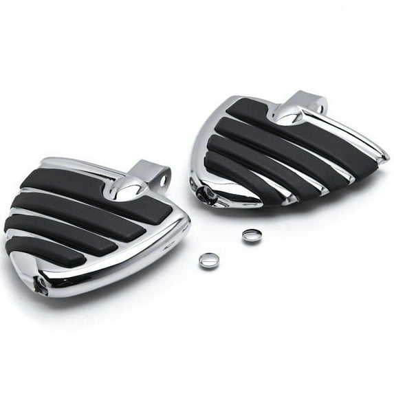Krator Chrome Motorcycle Wing Foot Pegs Footrests L+R Compatible with Honda 750 Shadow Ace Aero Spirit Phantom 2000-2013