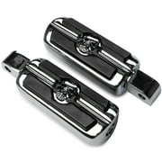 Krator Chrome Skull Foot Pegs Compatible with Yamaha VMAX - 2009-2017 Front Only