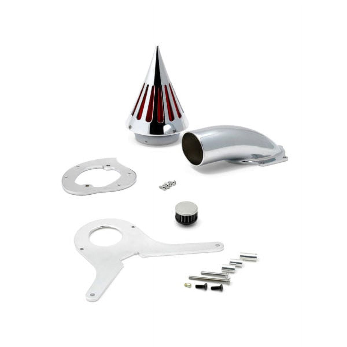 Krator Chrome Spike Cone Air Cleaner Intake Filter Kit Compatible
