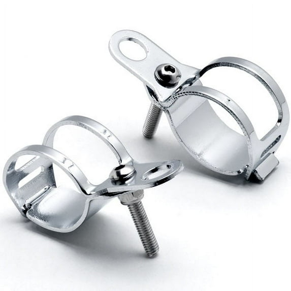 Krator Chrome Turn Signal Mount Brackets Fork Ear 30-37mm Compatible with Yamaha V-Max Vmax V Max VMX 1200