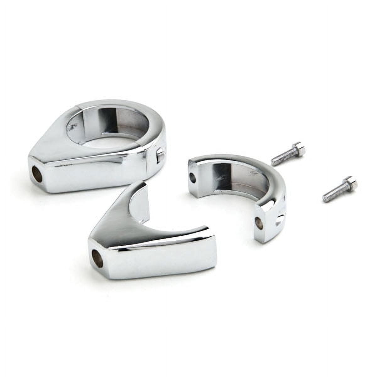 Krator Chrome Turn Signal Relocation Fork Clamp Kit 41mm Compatible