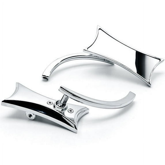 Krator Chrome Twisted Motorcycle Mirrors Bolt Adapters Compatible with Harley Davidson Softail Heritage Classic