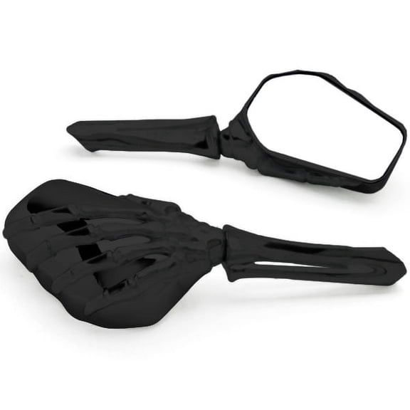 Krator Custom Black Motorcycle Skeleton Bone Mirrors Compatible with Harley Davidson V-Rod Night Street V Rod
