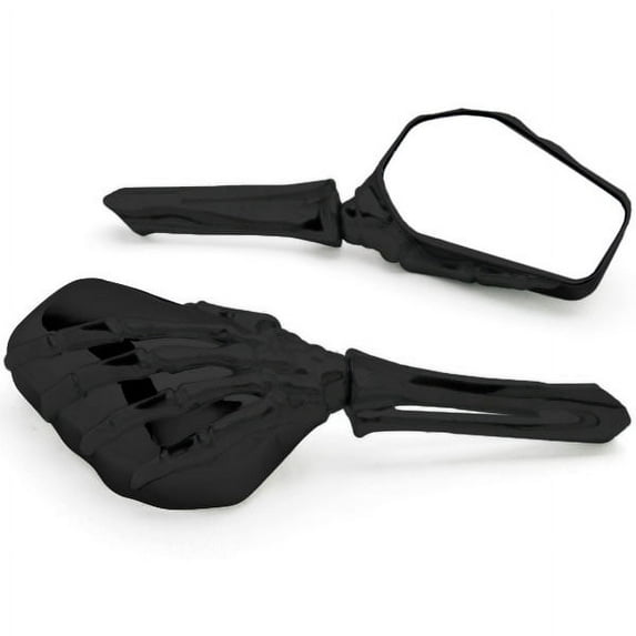 Krator Custom Black Motorcycle Skeleton Bone Mirrors Compatible with Yamaha Raider S XV 1900 XV1900