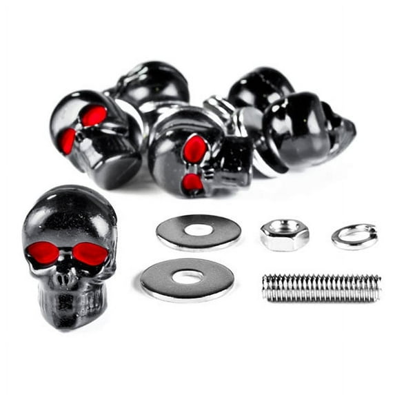 Krator Custom Black Skeleton Skull Bolt Nuts Screws 6mm Compatible with Honda Shadow Aero Phantom VLX 750 1100