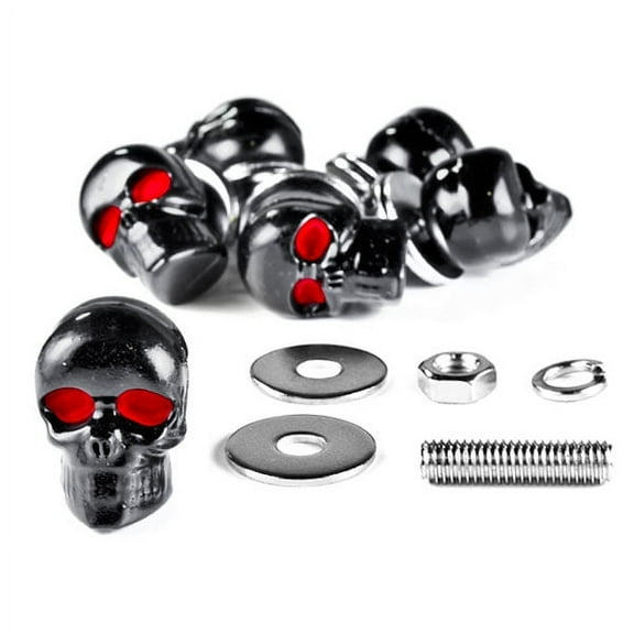 Krator Custom Black Skeleton Skull Bolt Nuts Screws 6mm Compatible with Honda VTX 1800 TYPE C R S N F T RETRO
