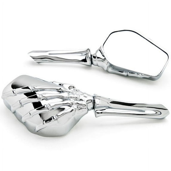 Krator Custom Chrome Motorcycle Skeleton Bone Mirrors Compatible with Harley Davidson Softail Heritage Classic