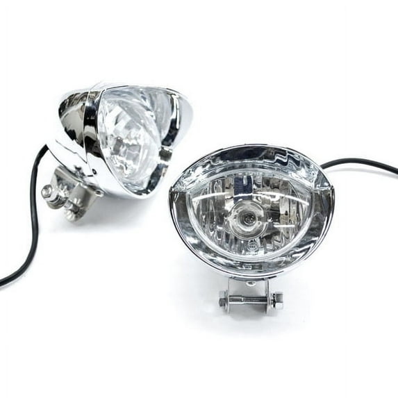 Krator Custom Chrome Passing Fog Auxiliary Light Compatible with Harley Davidson Softail Cross Bones Deuce Rocker