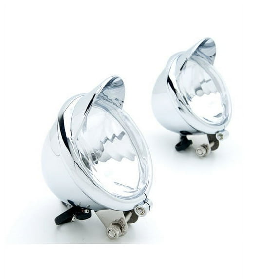Krator Custom Chrome Passing Fog Auxiliary Light Compatible with Honda VTX 1800 TYPE C R S N F T RETRO