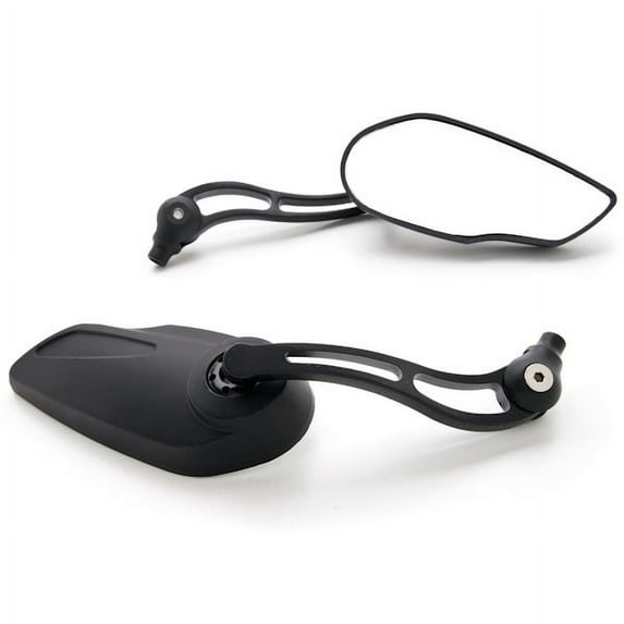 Krator Custom Rear View Mirrors Black Pair w/Adapters Compatible with Buell Thunderbolt S2 S3 Blast 1125R M2 Cyclone