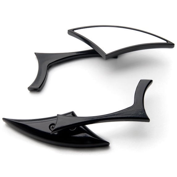 Krator Custom Rear View Mirrors Black Pair w/Adapters Compatible with Kawasaki VN Vulcan 700 750