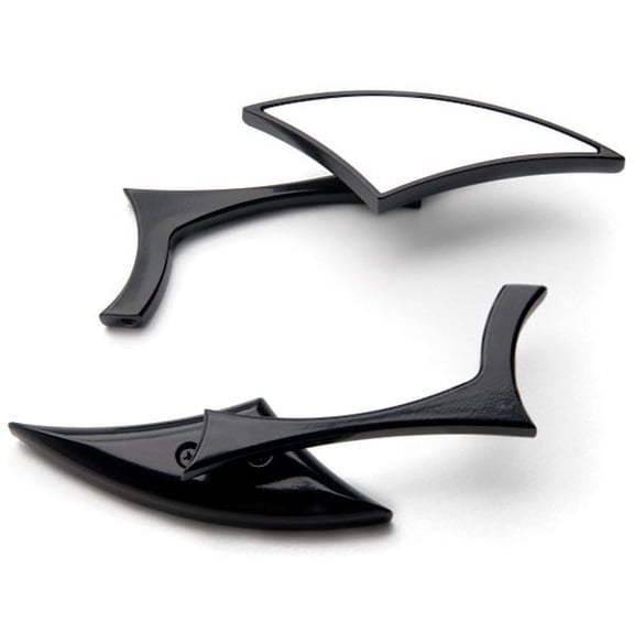 Krator Custom Rear View Mirrors Black Pair w/Adapters Compatible with Yamaha Royal Star Venture Classic Royale Deluxe