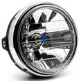 thumbnail image 1 of Krator DDL-500-C 7.75 in. Universal Motorcycle Headlight H4 Bulb Round Lamp Custom Light, Chrome with Clear Lens, 1 of 6