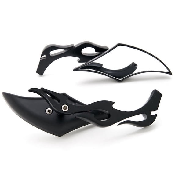 Krator Diamond Twist Custom Black Motorcycle Mirrors Compatible with Yamaha Road Star Silverado XV Midnight