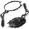 thumbnail image 1 of Krator Flame Rear View Mirrors Black Pair w/Adapters Compatible with Kawasaki VN Vulcan Classic MeanStreak Nomad 1600, 1 of 3