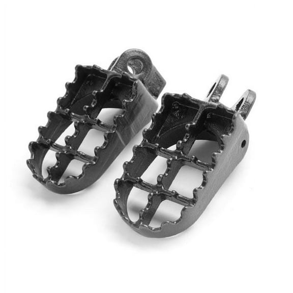 Krator Gray Foot Pegs Compatible with Suzuki / Kawasaki Motocross MX RM125, RM250, RMX250, DR-Z 400, KLX400R, KLX650 and More! (1991-2007) Dirtbike Foot Rest Stomper Footpegs