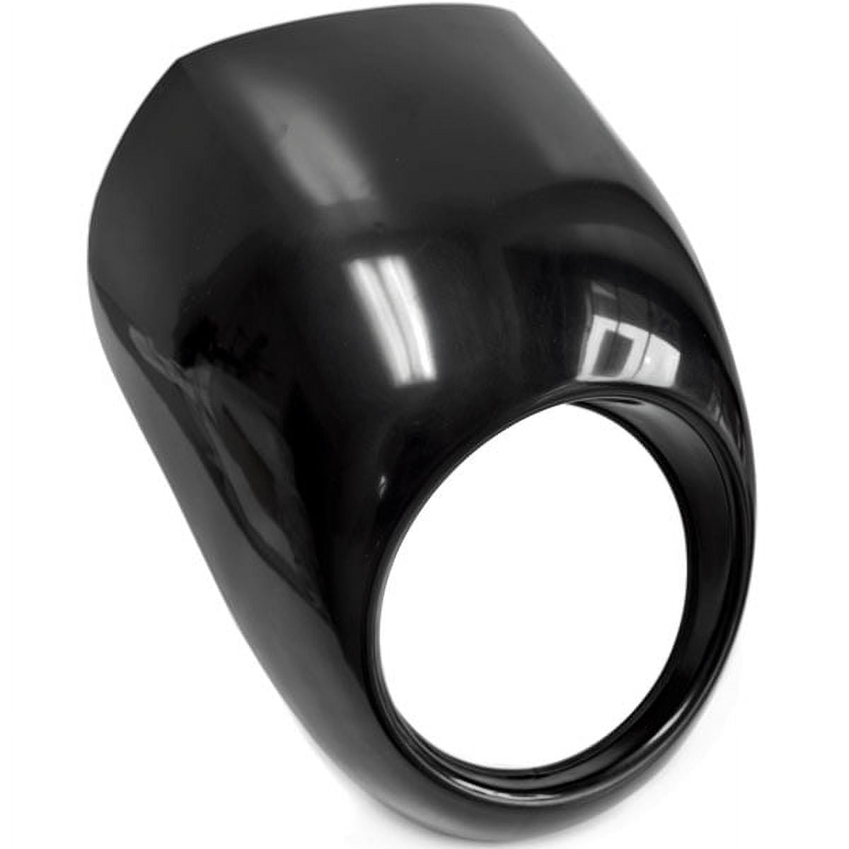 Krator Headlight Fairing Custom Black Visor with Bracket Compatible with 1982-1994 Harley Davidson FXR \u0026 FXRS