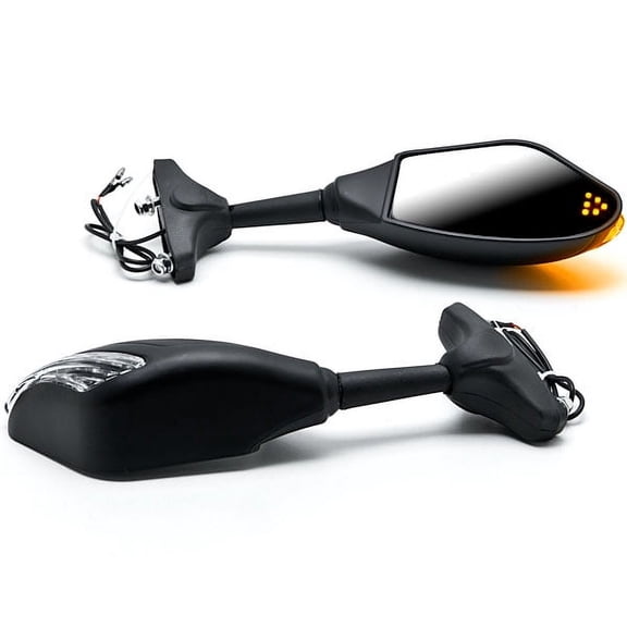 Krator Matte Black Integrated Mirrors w/ LED Turn Signals Compatible with Triumph America Legend Rocket Classic Touring