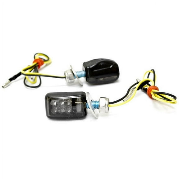 Krator Mini Custom LED Turn Signal Indicator Lights Lamp Compatible with Harley Davidson Dyna Glide Fat Bob Super Wide