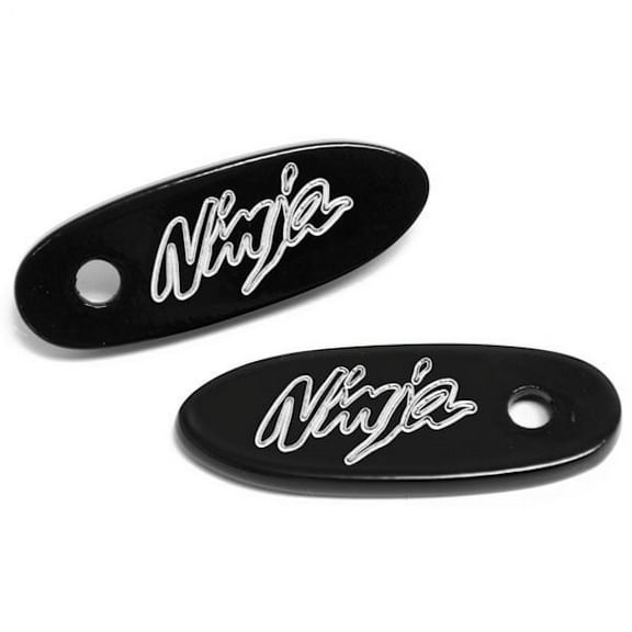 Krator Mirror Block Off Base Plates Logo Engraved Black Compatible with 1998-2003 Kawasaki Ninja ZX-9 / ZX-9R