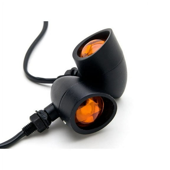 Krator Motorcycle 2 pcs Black Amber Turn Signals Lights Compatible with Honda VTX 1300 C R S RETRO