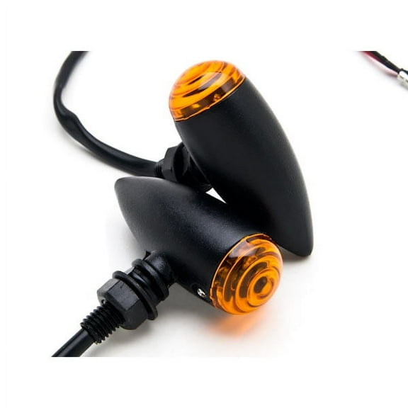 Krator Motorcycle 2 pcs Black Amber Turn Signals Lights Compatible with Honda VTX 1300 C R S RETRO