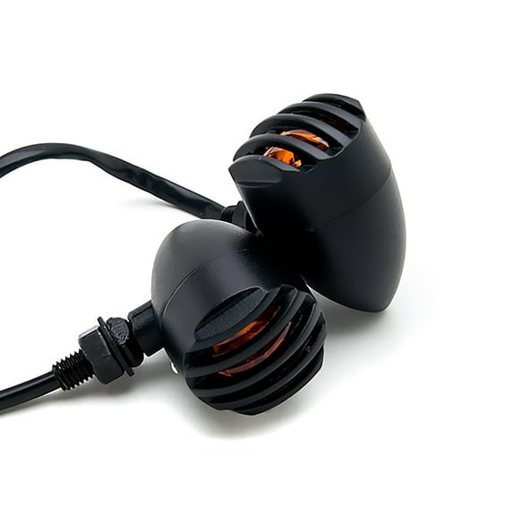 Krator Motorcycle 2 pcs Black Amber Turn Signals Lights Compatible with Vespa Sport Sprint Rally Primavera Grande
