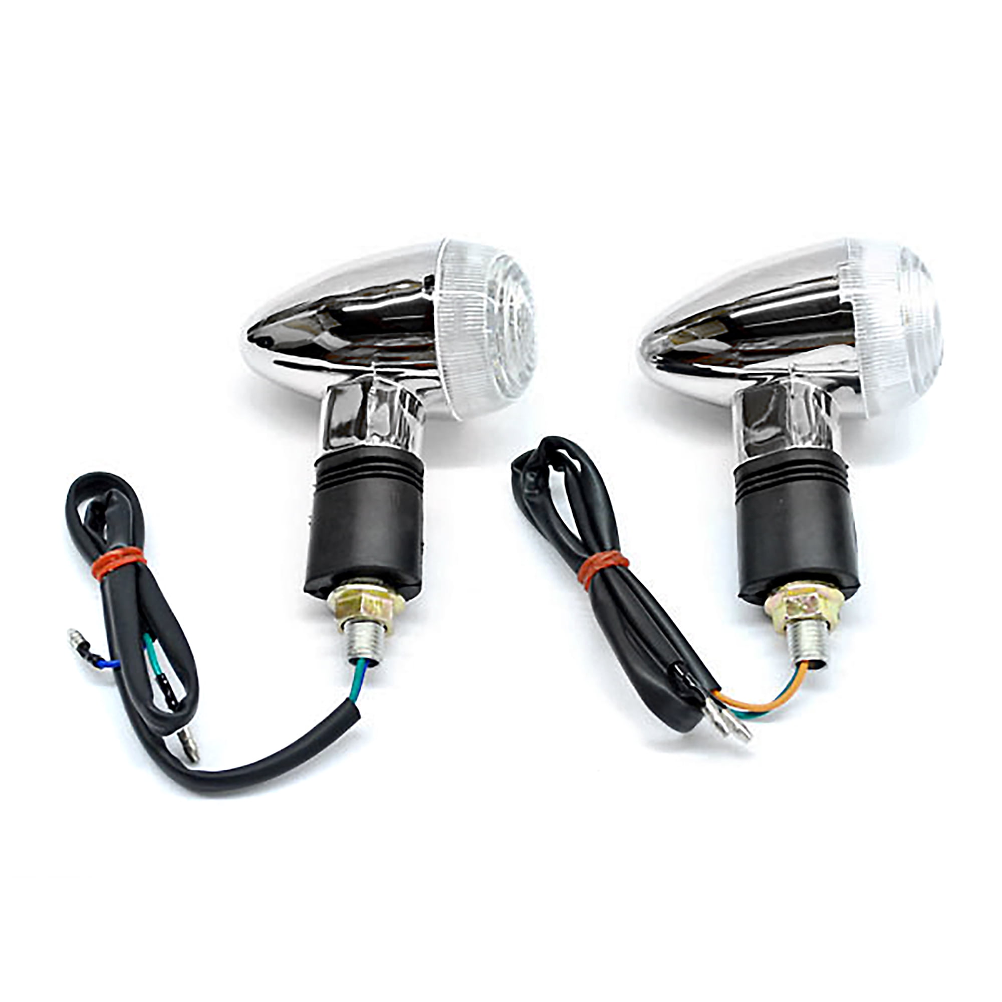 Krator Motorcycle 2 pcs Clear Bullet Turn Signals Lights Compatible ...