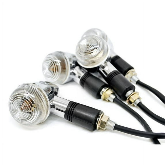 Krator Motorcycle 4 pcs Clear Bullet Turn Signals Lights Compatible with Suzuki Moped Cutlass FA50 FZ50