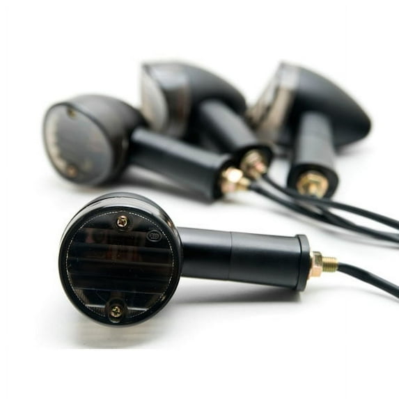Krator Motorcycle 4 pcs Smoke Bullet Turn Signals Lights Compatible with Vespa GTS GTV 250 300