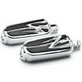 thumbnail image 1 of Krator Motorcycle Front Rear Footpeg Foot Rests Tribal Design Chrome Compatible with Harley-Davidson Dyna Male Peg Mount, 1 of 4