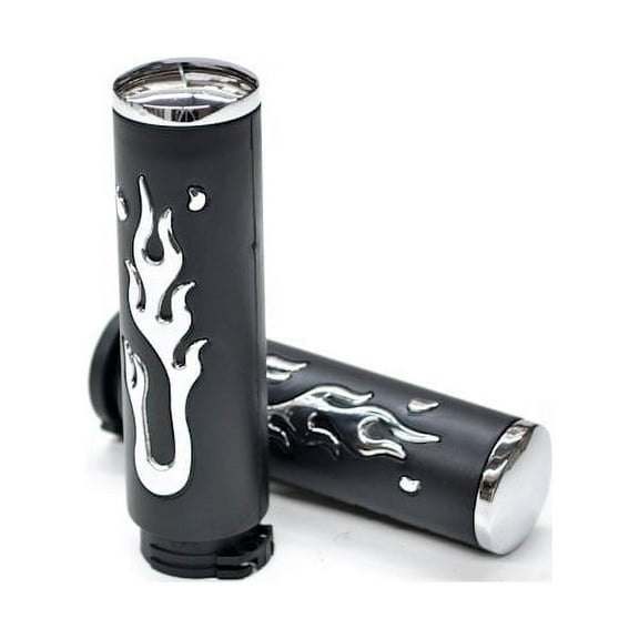 Krator Motorcycle Hand Grips 1 Inch Handlebar Bars Pair Compatible with Harley Davidson Dyna Glide Wide Glide FXDWG FXWG