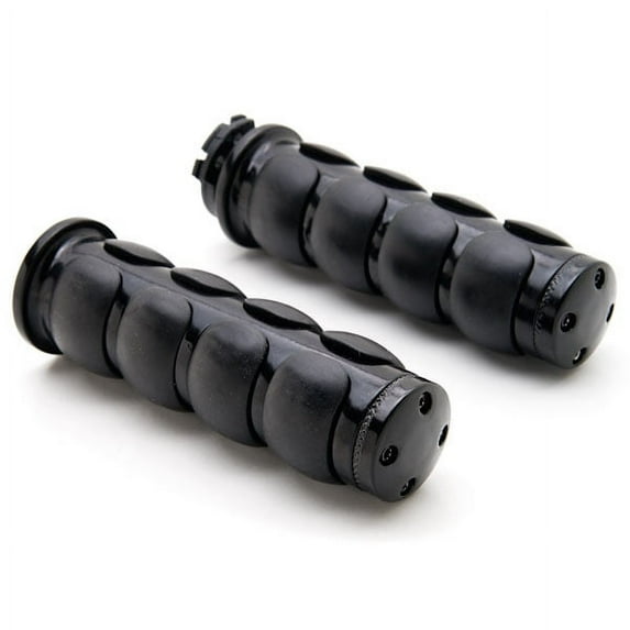 Krator Motorcycle Hand Grips 1 Inch Handlebar Bars Pair Compatible with Harley Davidson Softail Fat Boy FLSTF