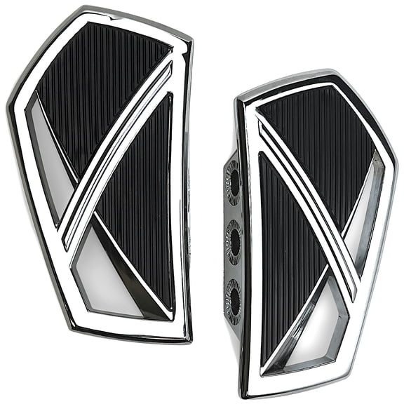 Krator Motorcycle Mini Floorboards, Compatible With Harley Davidson Models, 360 Degree Adjustable, Chrome, Harley Foot Pegs, Front Rider Rear Passenger Footboards, Motorcycle Accessories